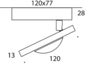 ONYXX.LED – MOVE 4 – Deckenleuchte - Strichzeichnung mit Bemaßung